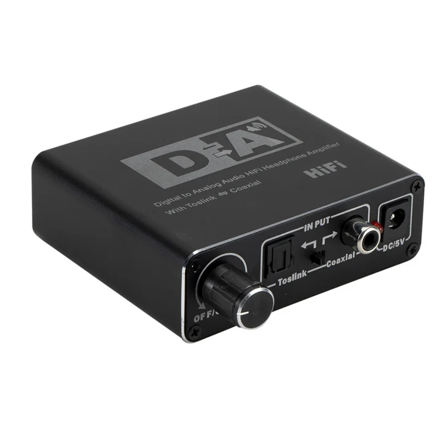 HIFI DAC Amp Digital To Analog Audio Converter Decoder 3.5มม.AUX RCA เครื่องขยายเสียงอะแดปเตอร์ Toslink Optical Coaxial เอาต์พุต DAC 24bit