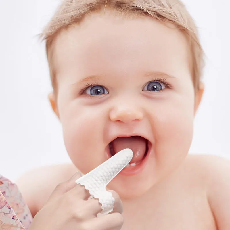 Limpiador de boca de bebé, cunas de dedo de gasa, limpiador de lengua de bebé, adecuado para bebés de 0 a 24 meses