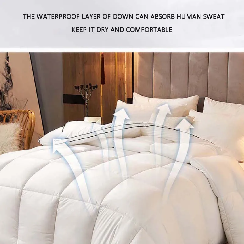 Bedding Set 95% White Goose/Duck Bed Duvet Winter Keep Warm Quilt Hotel Upscale Solid Color Home Comforter Blanket For Down