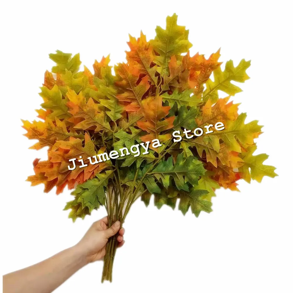 12pcs Artificial Oak Tree Branch Faux Greenery Plant Eiche Tree Stems for Green Wall Decoration