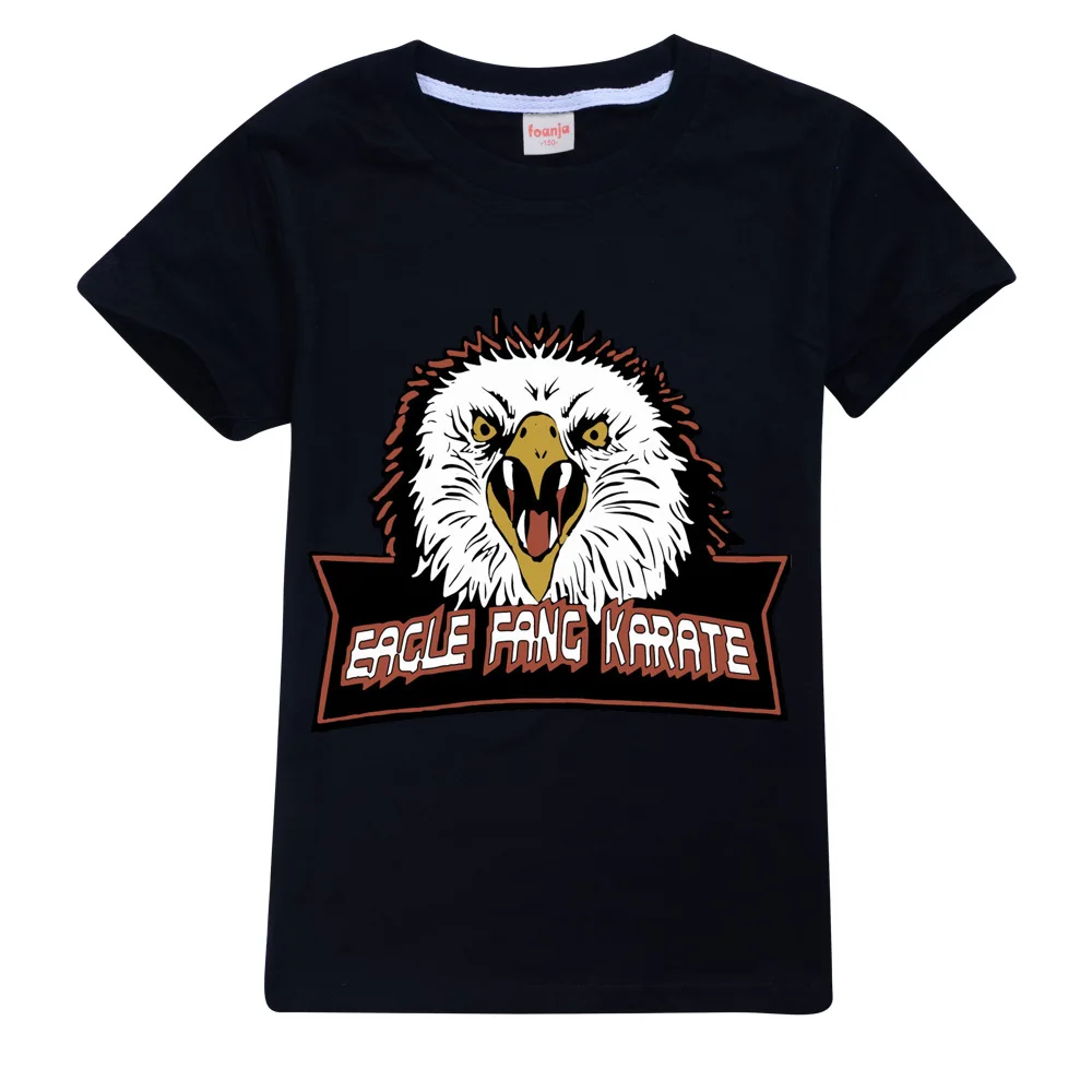 Unisex 100% cotton Eagle Fang karate T Shirt  Cobra Kai Tshirt  Soft Summer Short  Sleeve Tops Tee Homme object to boys and girl