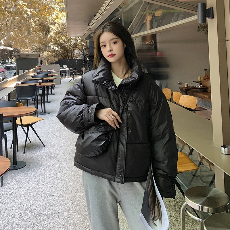 New winter down cotton loose parka coat winter women's coat warm thick long-sleeved large size yellow puffer thick jacket jacket