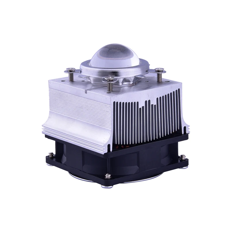 20W50W100W Aluminium led Heat Sink with 80x80 Cooling Fan radiator /44mm Lens + Reflector Bracket /DC12V 1.25A Driver