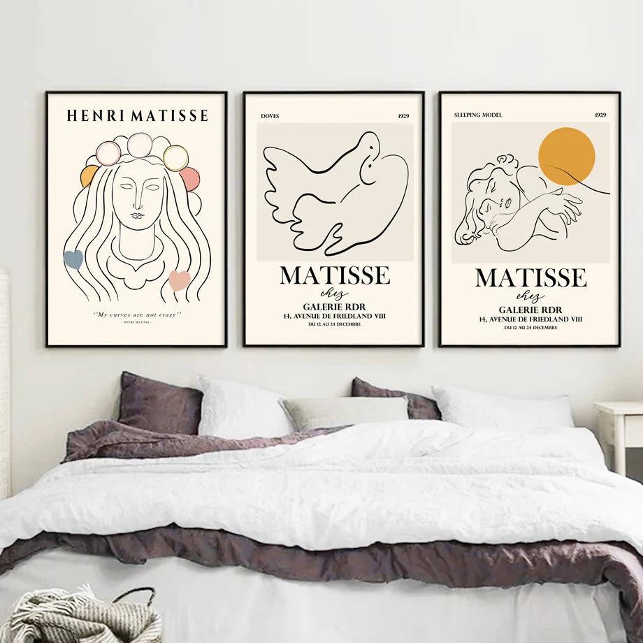 Picasso Frau Baum Sonne Taube Abstrakte Linie Kunst Leinwand Malerei Nordic Poster Und Drucke Wand Bilder Für Wohnzimmer Dekor