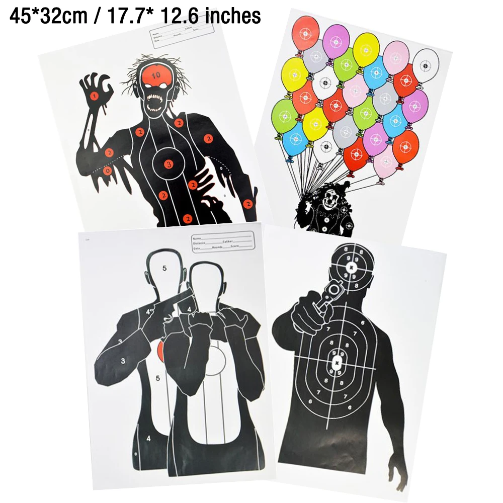 5pcs Shooting Target Paper 45*32cm Shoot Practice Target Paper For Airsoft BB Paintball Gun Slingshot Archery Training Accessory