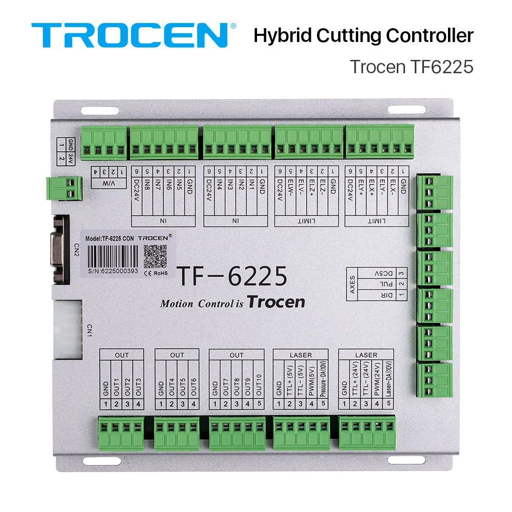 Trocen Fiber CO2 Laser Controller TF6225 4 Axis 2 Heads Hybrid Cutting Controller For Metal/Non-Metallic Materials Cutting