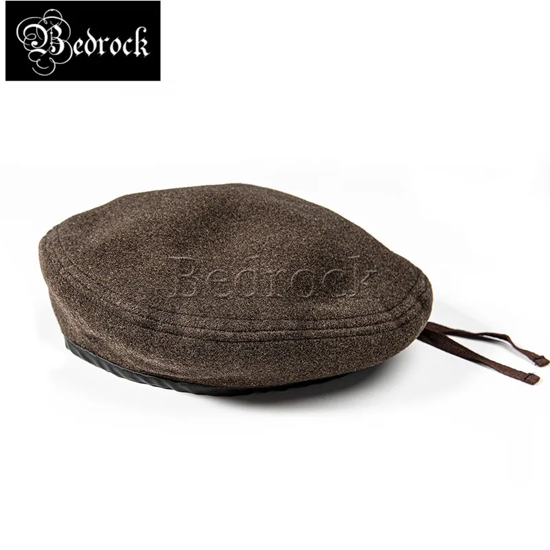 classic tank soldier beret cap men and women hat wool hat literary British brown vintage painter hat