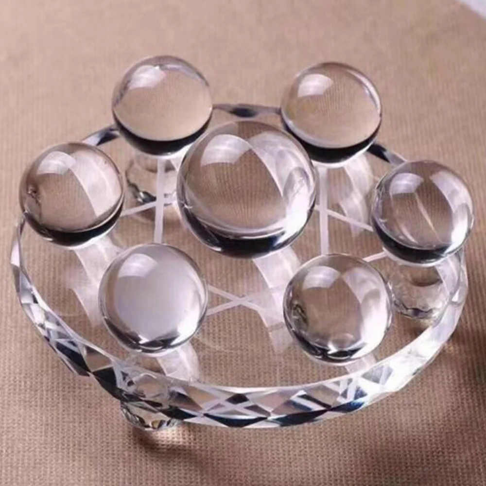 7Pcs Seven Star Array Clear K9 sfera di cristallo sfera di vetro energia Reiki guarigione regali fortunati per la casa