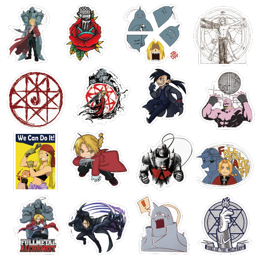 10/30/50PCS Fullmetal Alchemist Anime Graffiti Stickers DIY Motorcycle Travel Luggage Skateboard Classic Kid Toy Sticker Decal