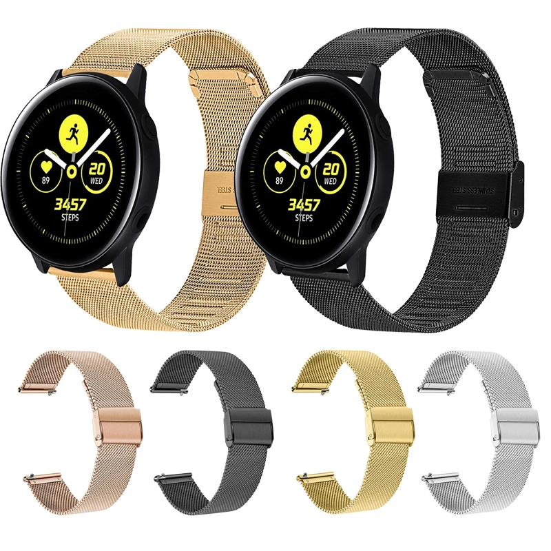 20/22mm Milanese strap For Samsung Galaxy watch Active 2 /46mm/42mm /Gear S3 Frontier replacement for Huawei GT/2/2e band