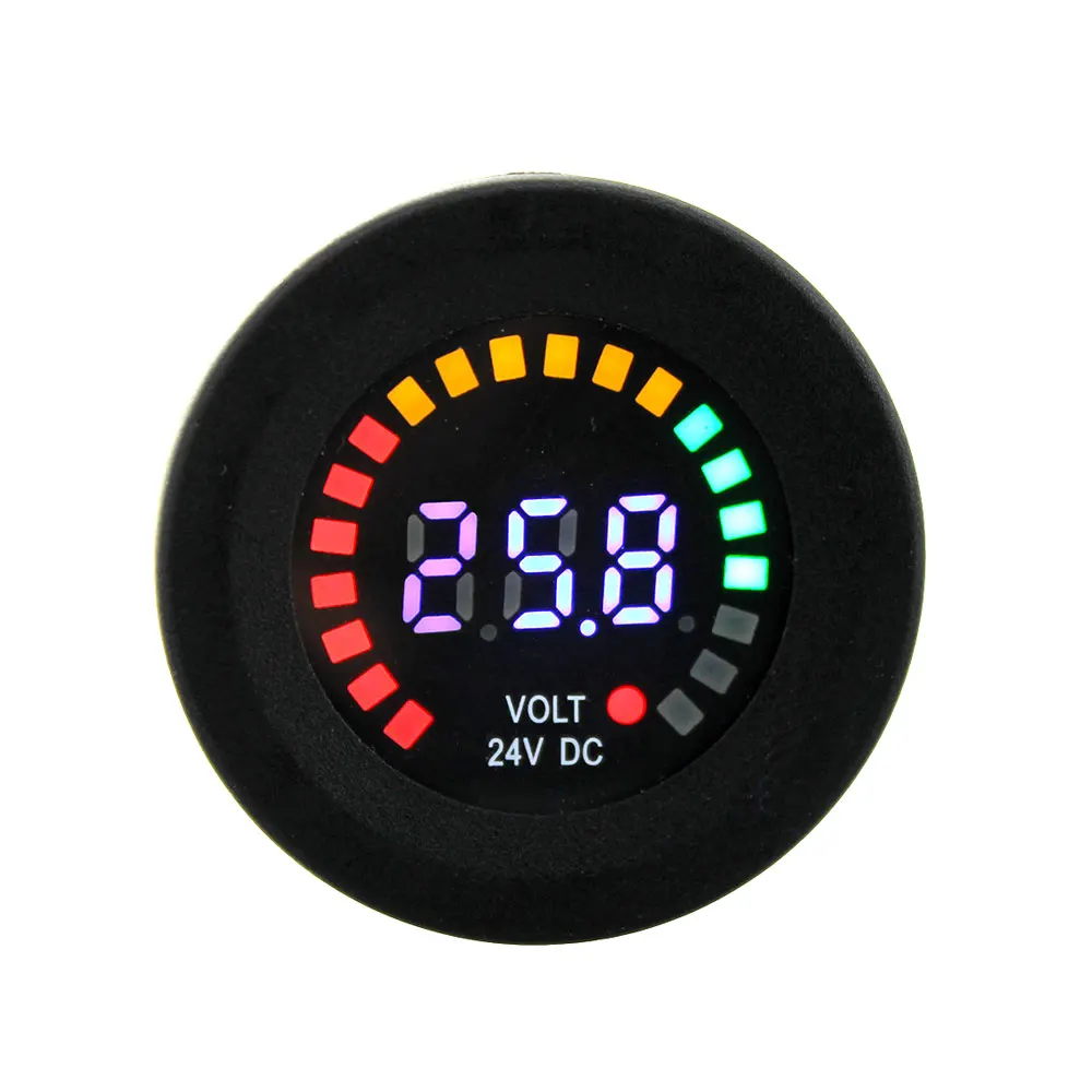 Iztoss Car Motorcycle Waterproof Blue LED Digital Panel Display Voltmeter Voltage Volt Meter Gauge DC 24V B261-15L-Z