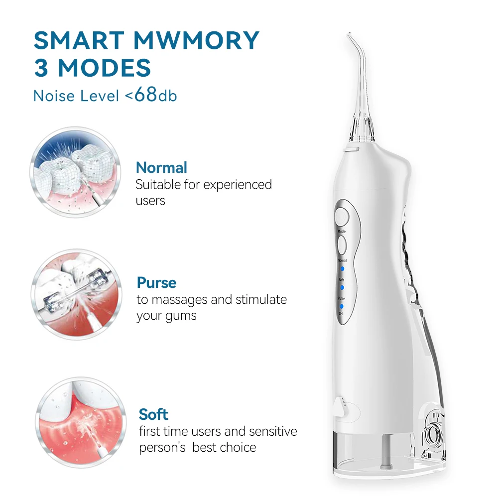 Ирригатор для полости рта, Аккумуляторный USB-ирригатор, семейный подарок для путешествий, водонепроницаемый резервуар для воды переносная зубная