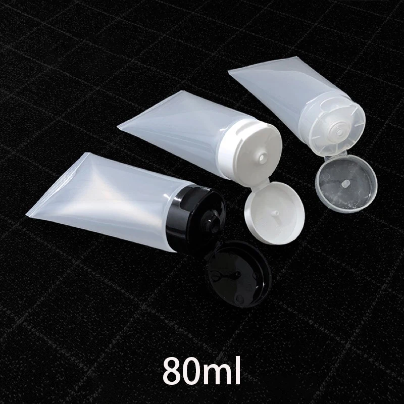 80ml Empty Cosmetic Refillable Bottles 80g Makeup Face Skincare Cream Hand Sanatizer Gel Hidroalcoholico Clear Plastic Soft Tube