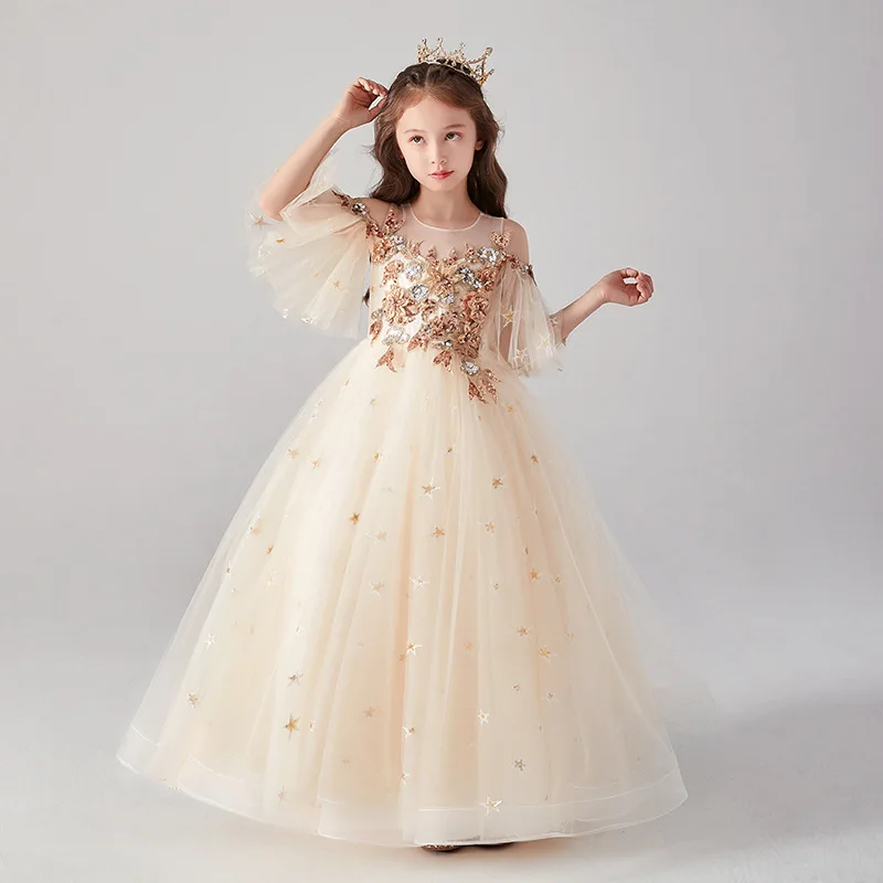 Girl First Communion Dresses for Teen Girls Elegant Pageant Ball Gown Kids Wedding Bridesmaid Prom Dress Children Flower Robe