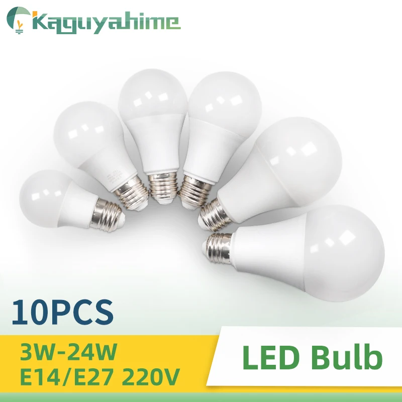 KPS 복합 알루미늄 LED 램프, 에너지 절약 앰플 스포트라이트, E27, E14 전구, 3W, 6W, 9W, 12W, 15W, 20W, 220V, 240V, 10 개