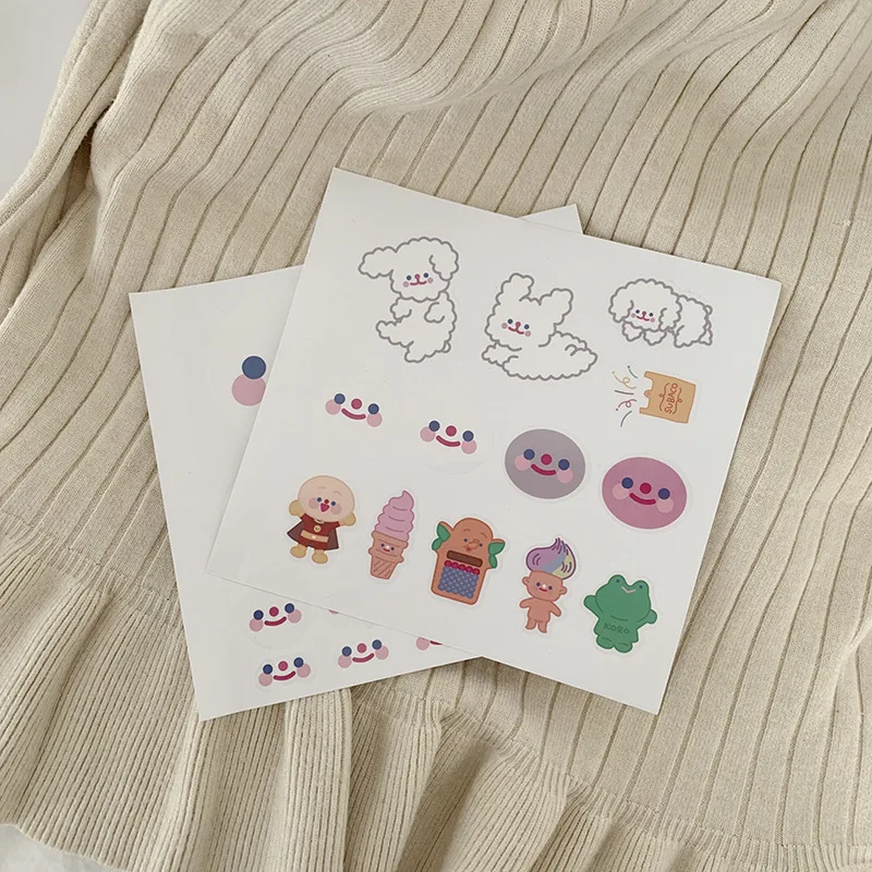 

SIXONE Cute Cartoon Clouds Smile Face Puppy Decorative Stickers Kawaii Waterproof Pvc Hand Account Sealing sticker Stationery