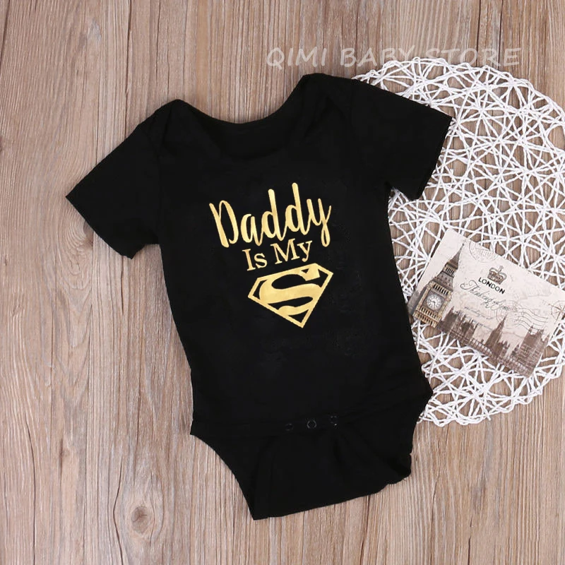 Baby Rompers Newborn Baby Boys Girls Clothes Daddy Is My Hero Funny Print Infant Baby Jumpsuit Cute Casual Baby Sleepwear 0-18M