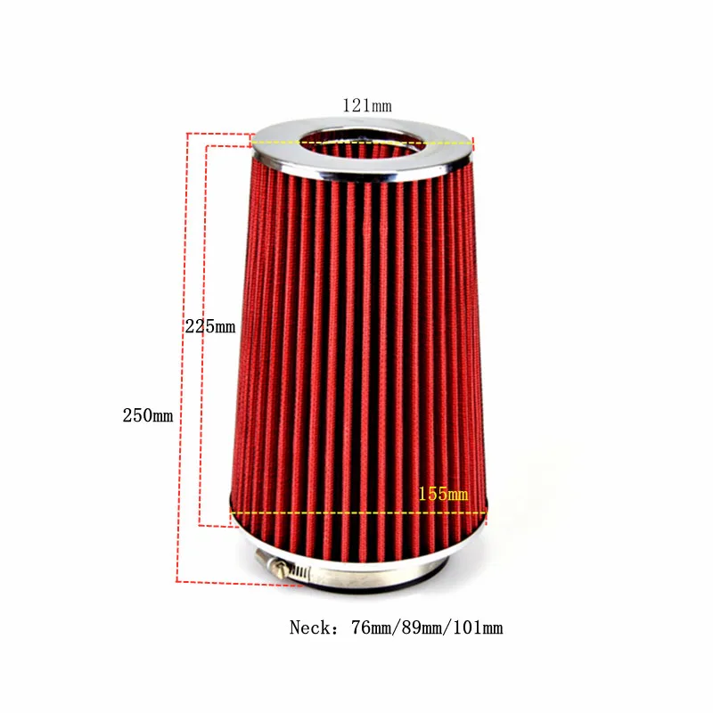 1pcs Car Air Filter 76mm89mm101mm Universal Clamp-On Air Filter: High Performance, Washable Filter: Round Tapered