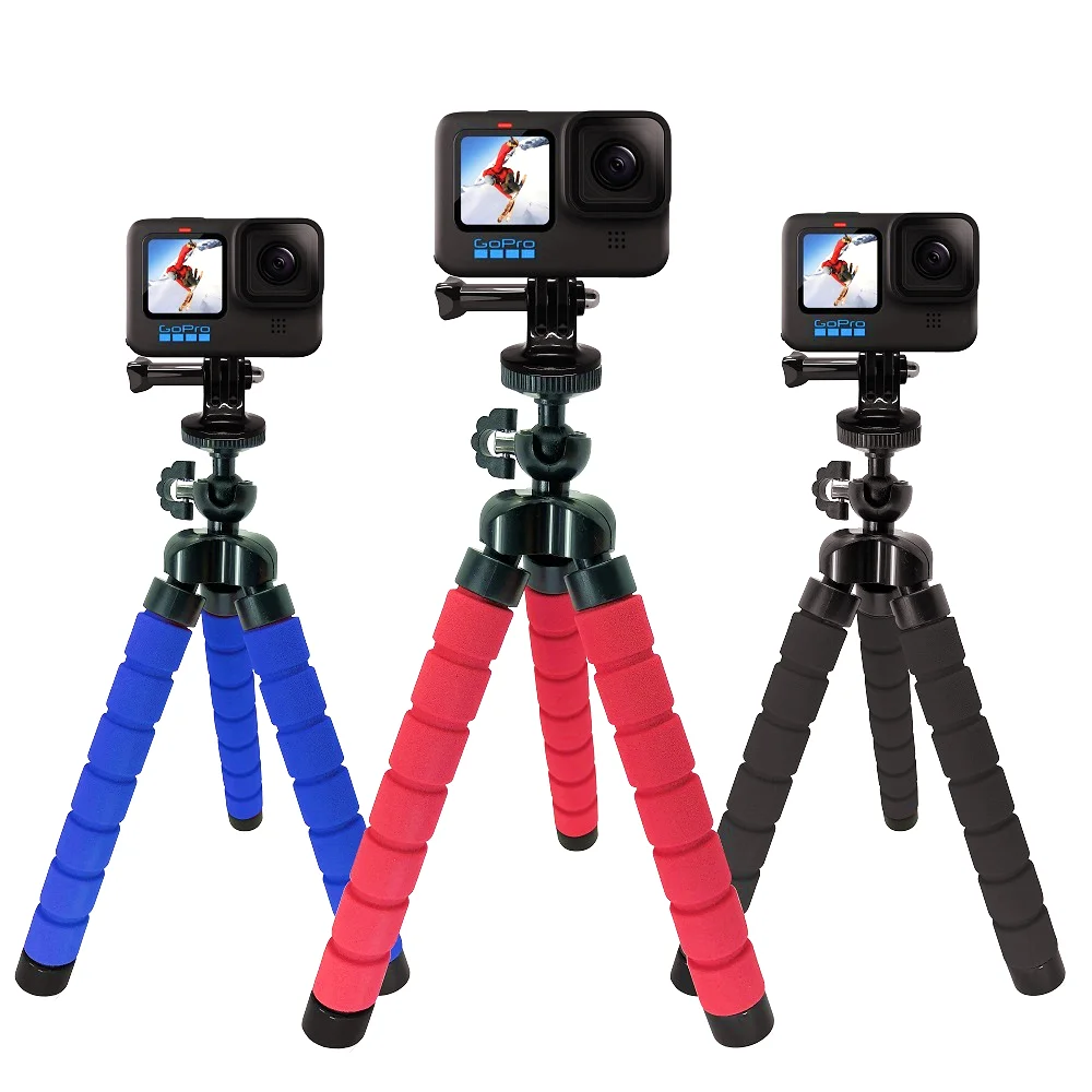 GoPro-soporte de trípode para cámara de fotos, accesorios flexibles de color negro, para Selfie, GoPro Hero 10, 9, 8, 7, 6