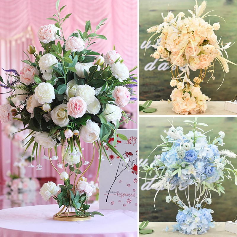 

Wedding Table Decoration Centerpieces Bouquet Artificial Silk Rose Hydrangea Kissing Ball Party KTV Bar Welcome Area Props