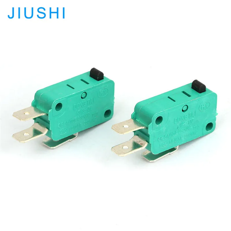 10pcs KW3-OZ 3 pins  push button type micro switch 5A/10A 250VAC T85  limit switch green KW7