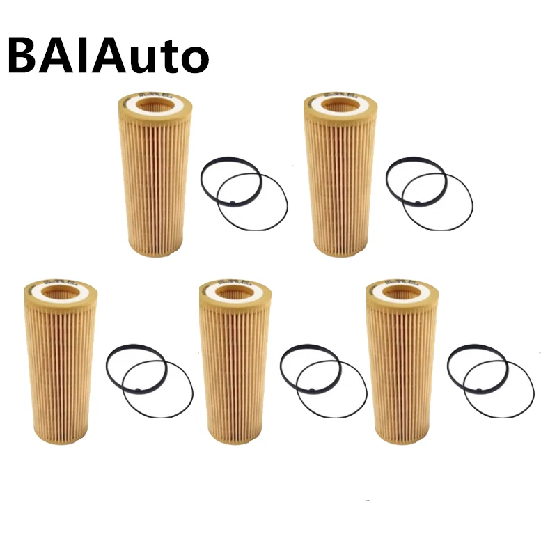 5PCS/Set Engine Oil Filter Fuel Filter For Porsche Cayenne For Audi A4 A5 A6 A7 A8 S5 Q5 Q7 For VW Touareg 06E115562C 06E115466