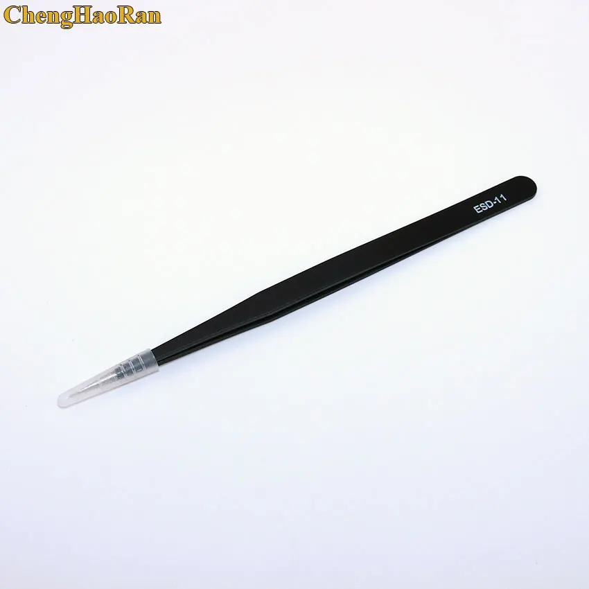 ChengHaoRan Metal Anti-Static Bending Straight Tip Tweezers Precision Welding Electronic ESD for Soldering Smd Tool Set