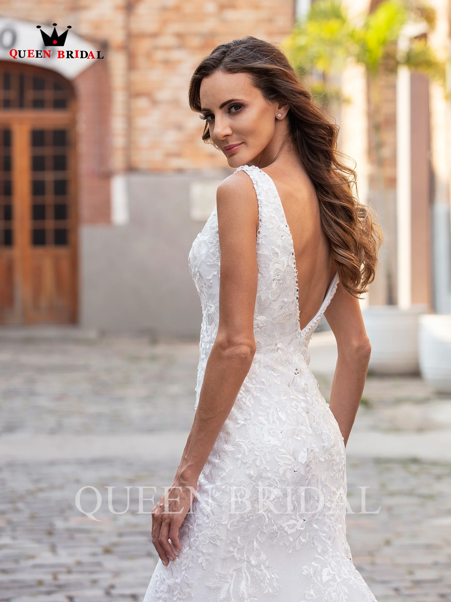 Vestidos de novia de encaje de tul con escote en V, talla personalizada, Simple, nuevo diseño, BC16, 2021