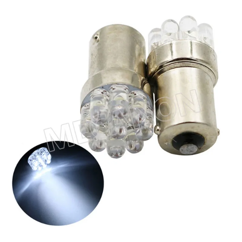 Luz LED de señal de giro para coche, lámpara de estacionamiento de respaldo para camión, Bombilla blanca 9SMD, G18, S25, 1156, BA15S, DC12V, 24V, 10 piezas