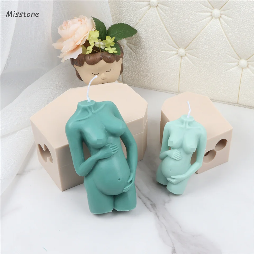 Pregnancy Female Silicone Body Candle Mold Large Curvy Mould Making Candle Soap Crystal Family Decorate Statue DIY Handmade Tool