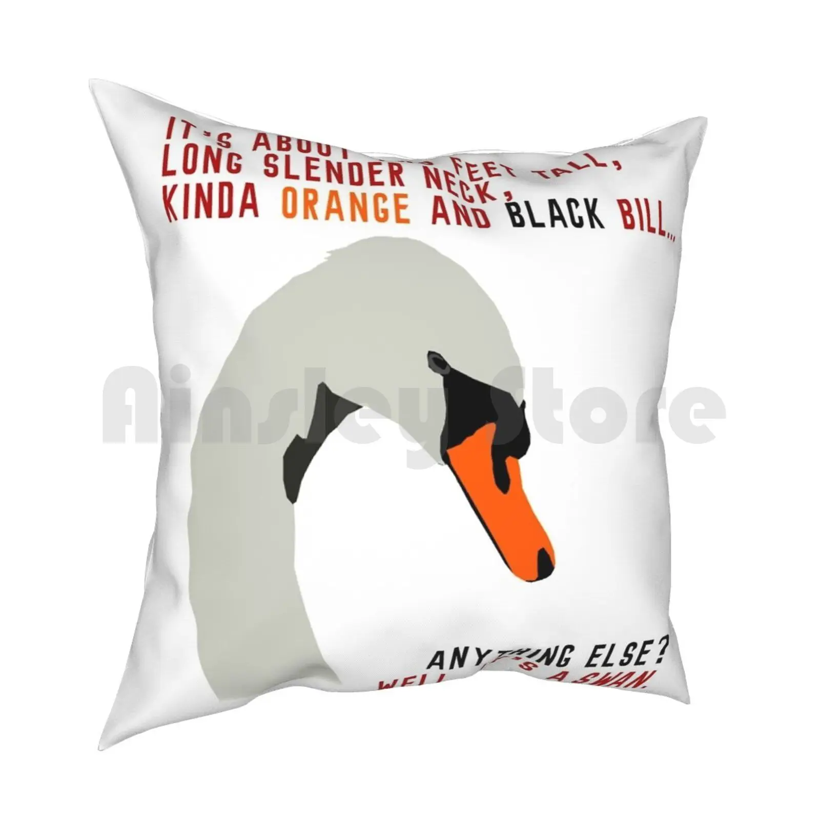 Hot Fuzz Swan Quote Pillow Case Printed Home Soft Throw Pillow Hot Fuzz Swan Hot Fuzz Swan Simon Pegg Comedy Cornetto