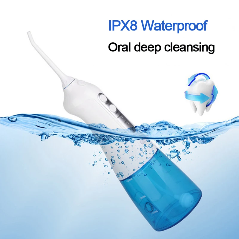 Electric Portable  Oral Irrigator USB Rechargeable Water Flosser Tooth Care Dental Jet 300ML Water Tank Waterproof Teeth Cleaner