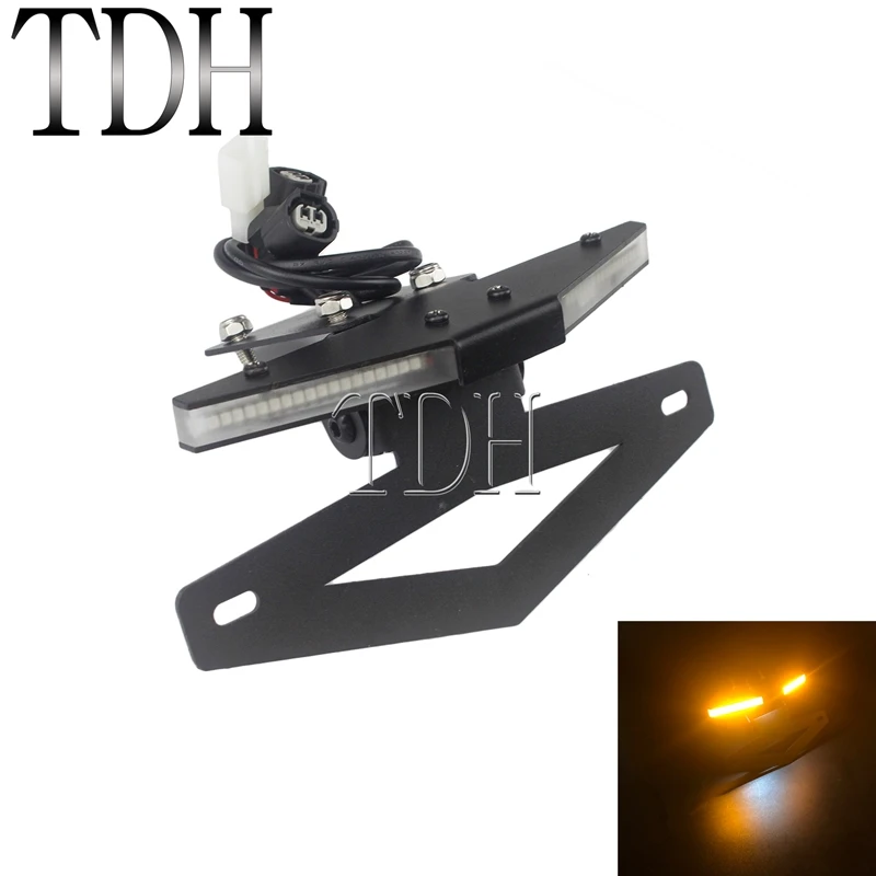 License Plate Frame & LED Light Fender Eliminator Bracket Kit For Kawasaki Z1000 2018-2019 Turn Signal Light Indicator Tail Lamp