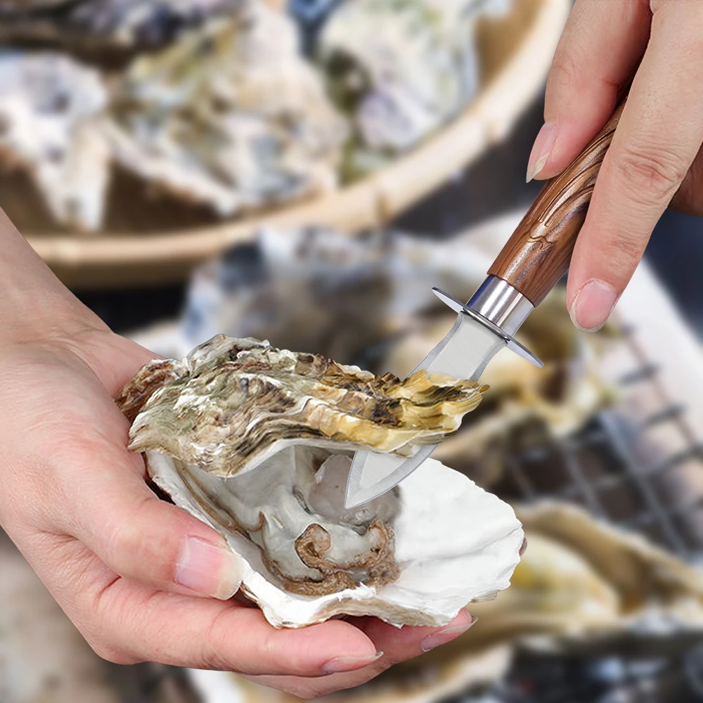 Oyster Shucker Knife Stainless Steel Clam Knife Shucker Oyster Shucking Knife Scallops Opener for Seafood Shell Opening