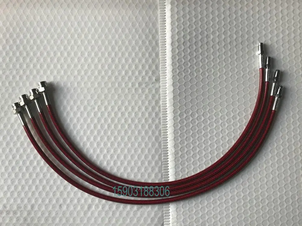 PU Covered Motorcycle Brake Oil Hose Line Stainless Steel Braided PTFE Pipe With Convex Hexagonal Joint And Outer Filament