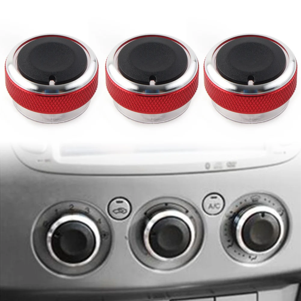 

3Pcs Red Auto Air Conditioner Switch Knob Button Cover For Ford Focus MK2 MK3 2004-08 / Mondeo 2007-2014 / C-Max S-max 06-2015