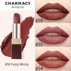 CHARMACY-Batom de veludo vermelho fosco para mulheres, fácil de usar, durável, natural, coloração, maquiagem, cosméticos, beleza