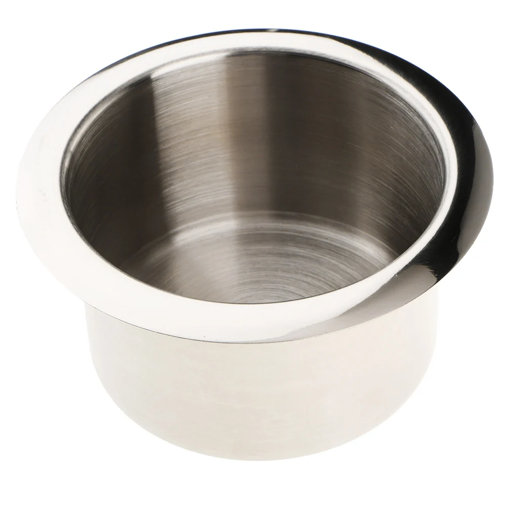 Stainless Steel Poker Table Cup Holder Inserts For Car Boat Truck Marine - 84x55mm