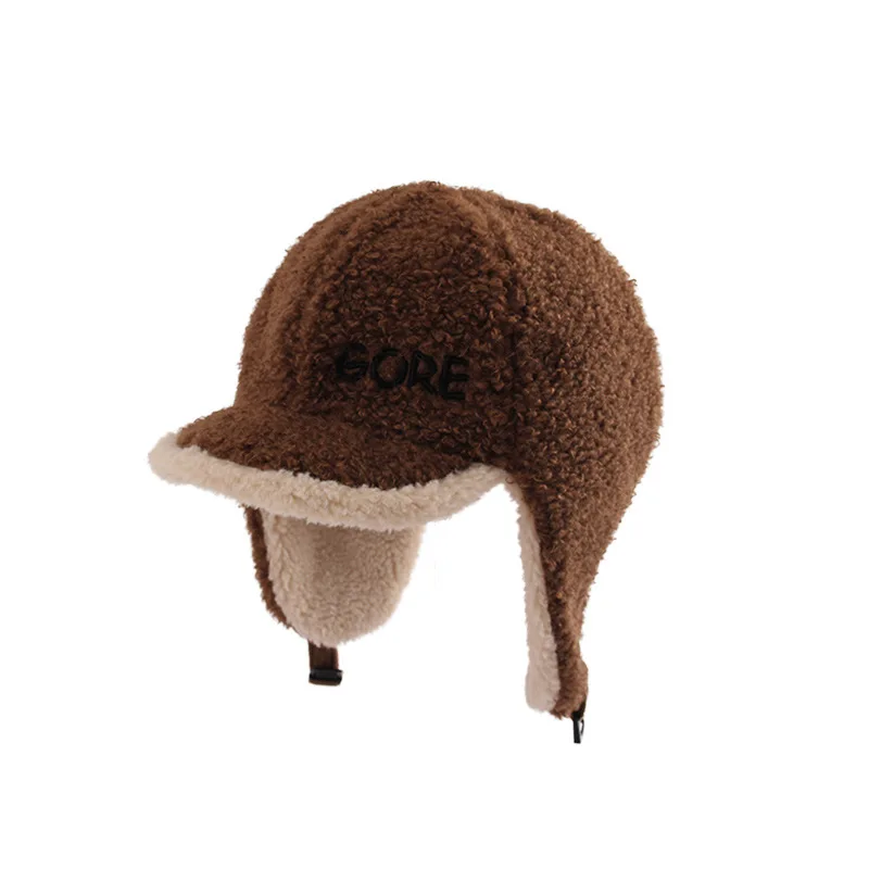 Chapeau en cachemire pour femmes, automne et hiver, chapeau russe, coréen, décontracté, épaissi, chaud, oreillette, casquette de pilote souple