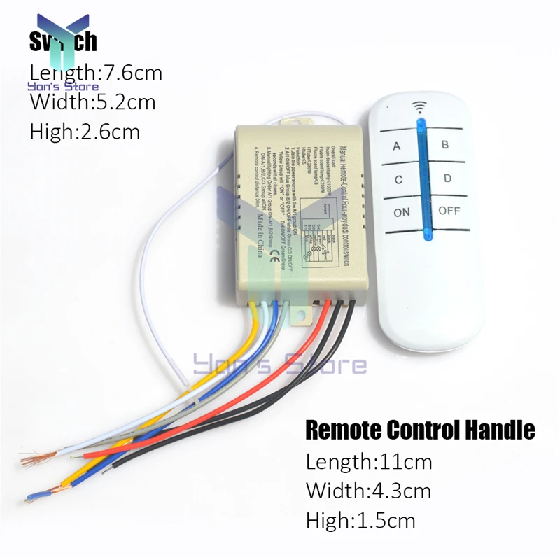 1/2/3/4 Way Channels bezprzewodowy pilot przełącznik emisji częstotliwości 220V Light Wifi Controller przełącznik nadajnika odbiornika