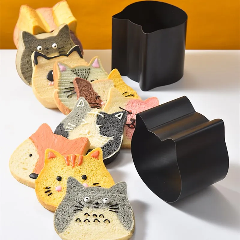 Cat toast mold non-stick cat head suitable for about 280/600g dough mold baking cute cat shape toast box dessert making tool