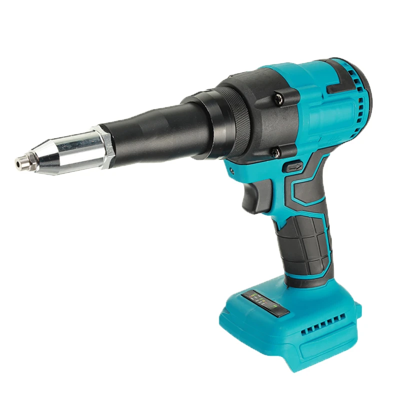 Pistolet à riveter électrique automatique avec lumière LED, outil de rivetage, perceuse à écrou, injuste, 2.4-4.8mm