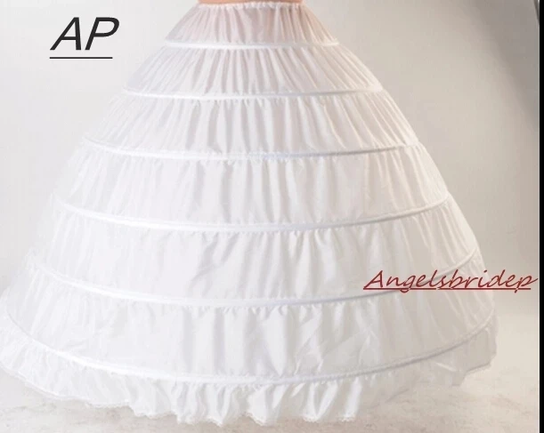 ANGELSBRIDEP جديد 6 الأطواق تنورات صخب ل الكرة ثوب الزفاف فساتين تحت تنورة الزفاف اكسسوارات الزفاف Crinolines الزفاف