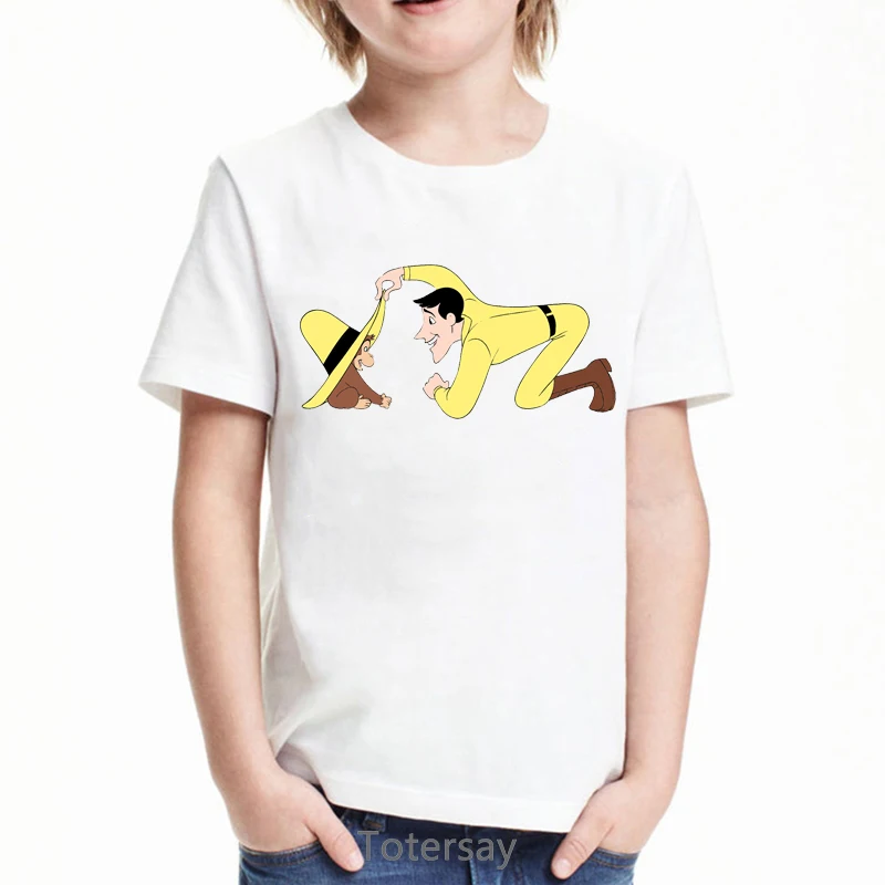 Funny kids t-shirt cartoon cute Curious George print baby girls t shirt summer short-sleeved casual fashion boys tshirt tops