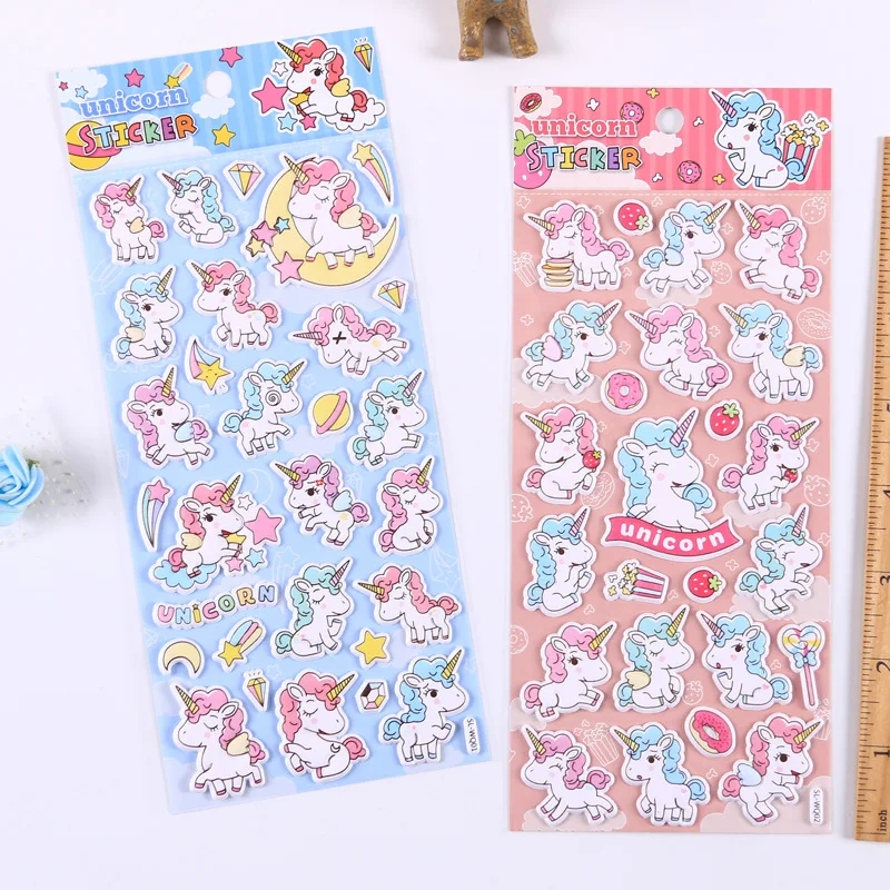 1 pc Unicorn Foam  3D Decorative Colorful Stickers Diary Sticker Scrapbook Decoration PVC Stationery Stickers