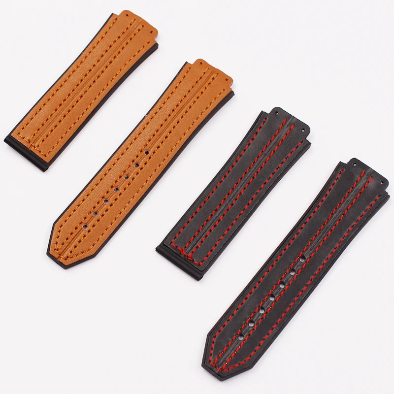 Watch accessories for Hublot leather strap series 25mm*19mm*22mm buckle men and women business high-end sports silicone strap