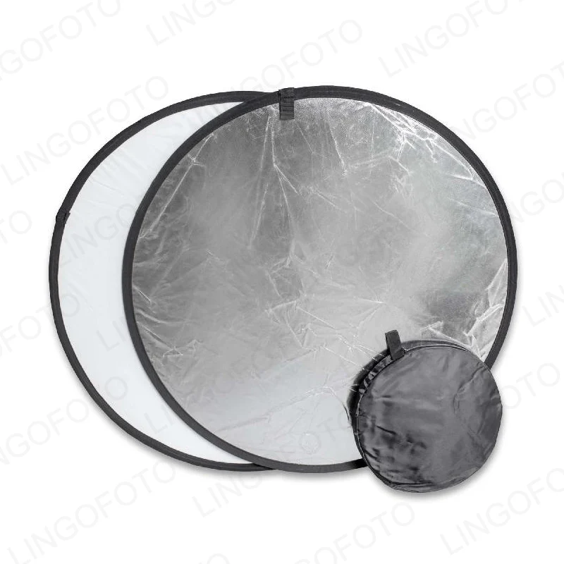 Hot 60cm Round 2 in 1 Silver White Disc light Reflector Two In One LC6112