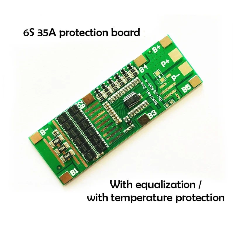 6S 22.2V 24V Protection Board BMS with Balance and Temperature Protection Same Port 35A Lithium Battery Protection Board