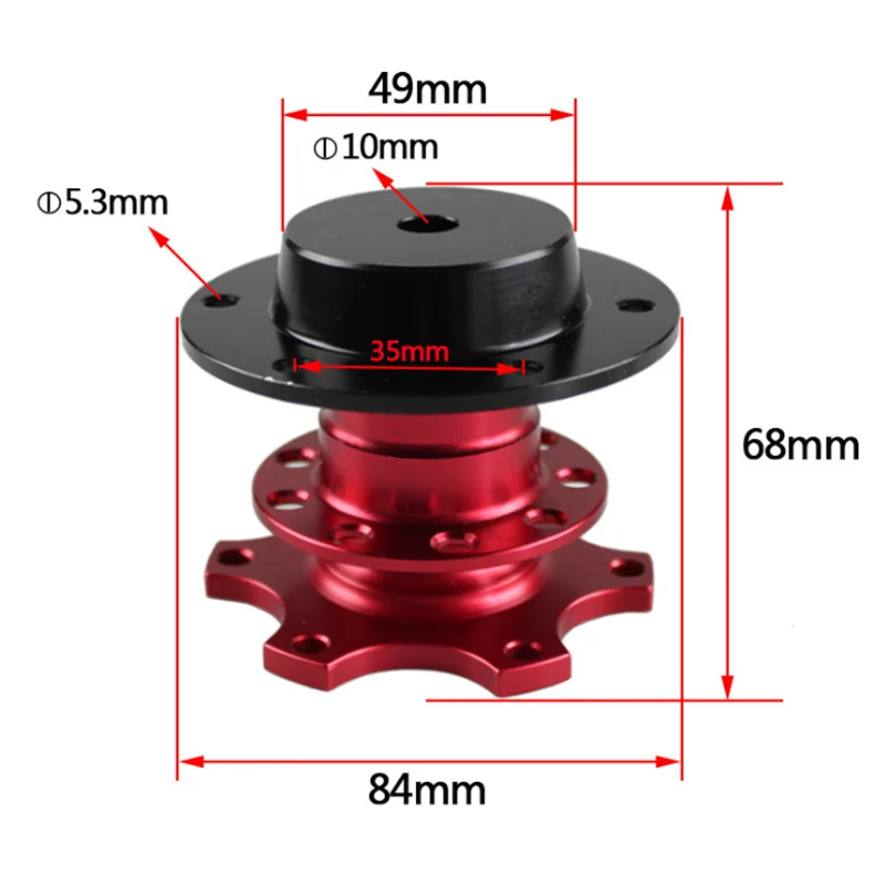 Universal Lenkrad Quick Release Hub Boss Kit Radnabenadapter für 6-Loch-Lenkradnabe – Detail 1