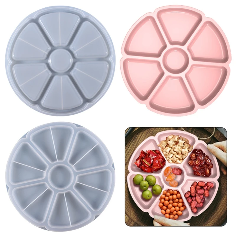 

DIY Petal Fruit Nut Storage Tray Epoxy Resin Mold Snack Holder Dishes Plate Silicone Mould Crafts Home Decoration Casting Tools